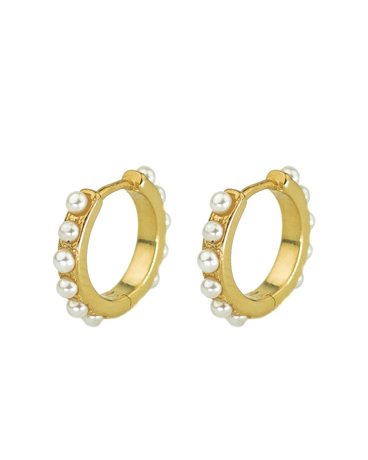 Pearl hoops silver