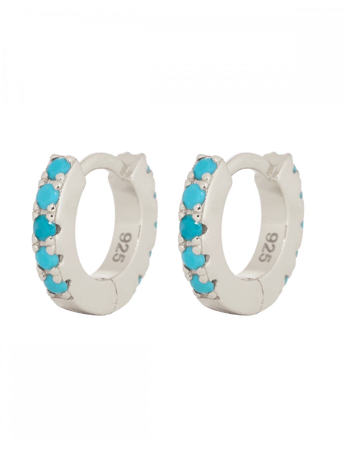 Turquoise hoops silber