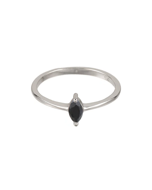 Black Marquise silver