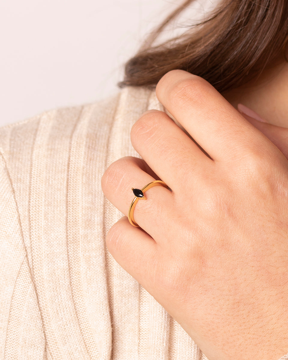 Black Marquise gold