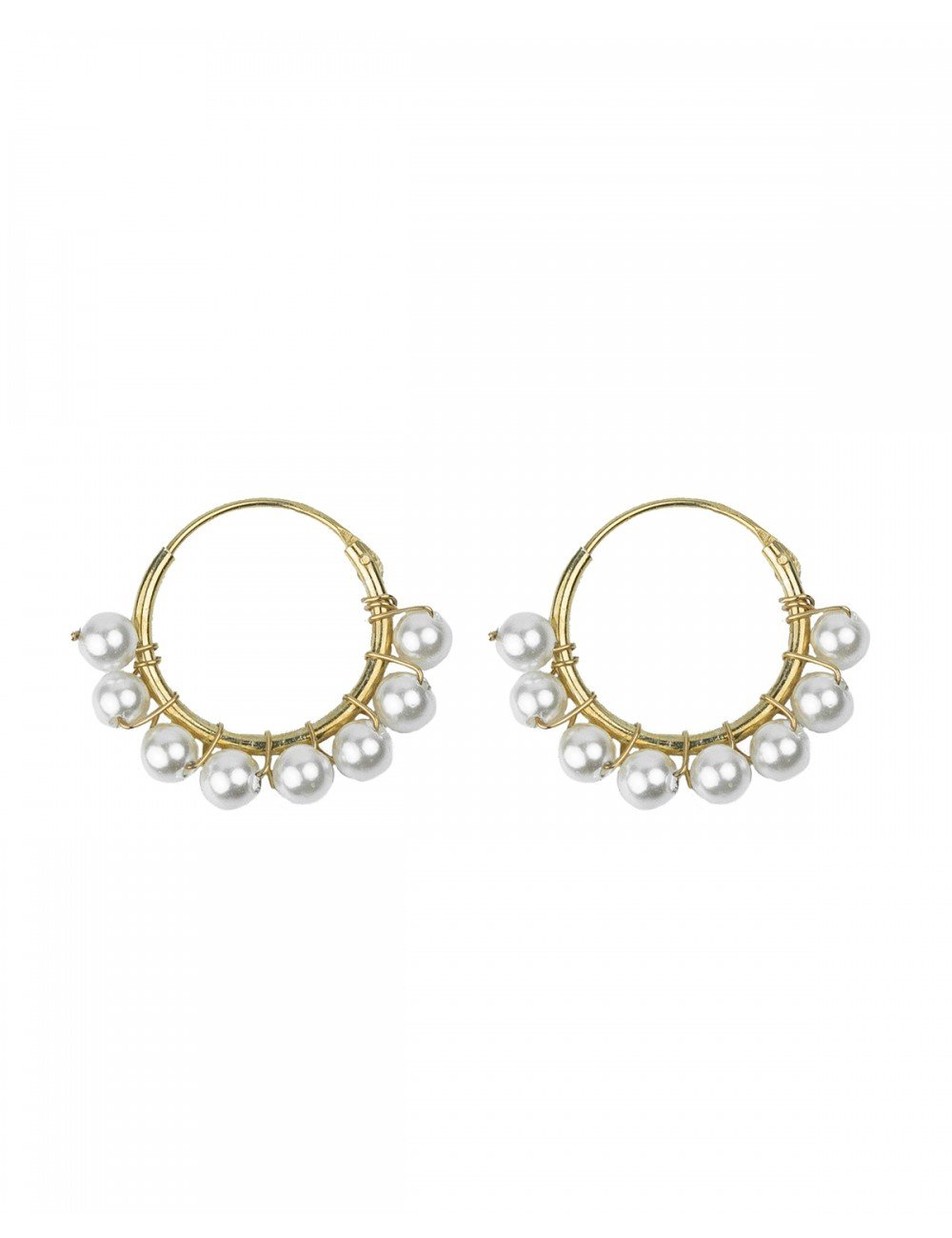 Pearl hoop gold - Gold earrings - Trium Jewelry