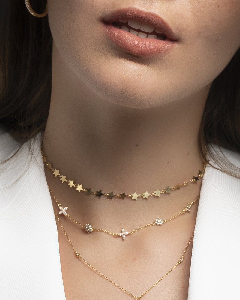 Star choker gold - Gold necklaces - Trium Jewelry