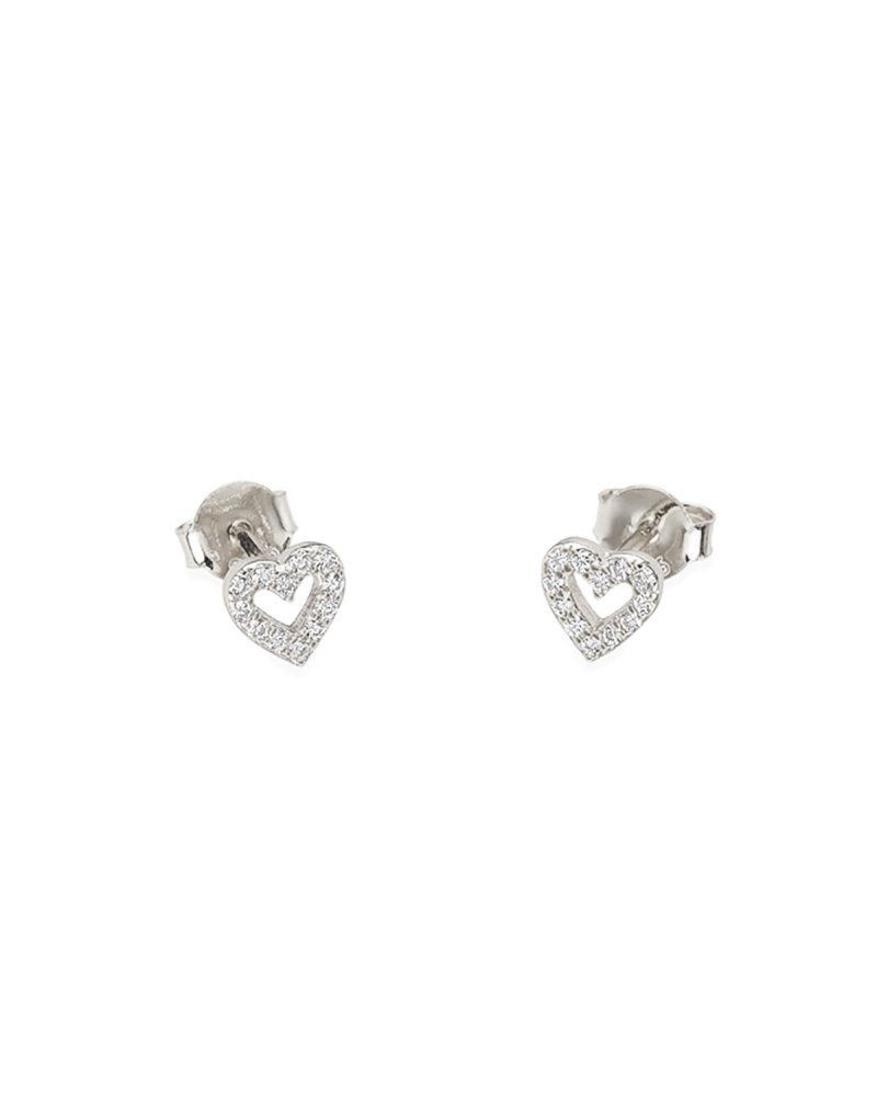 Cz heart silver - Silver earrings - Trium Jewelry