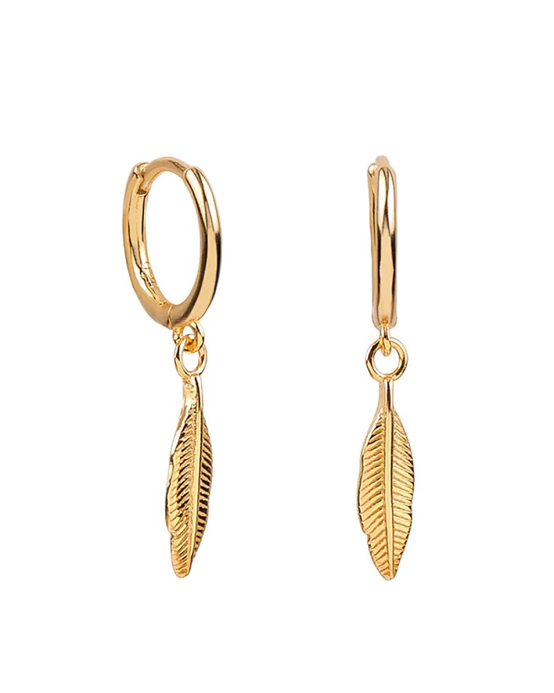 Feather gold - Gold earrings - Trium jewelry