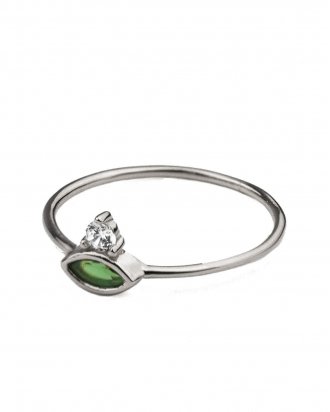 Emerald marquise silver