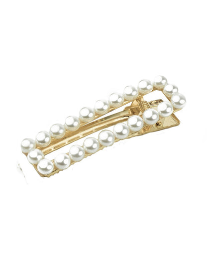 Square pearl hair clip