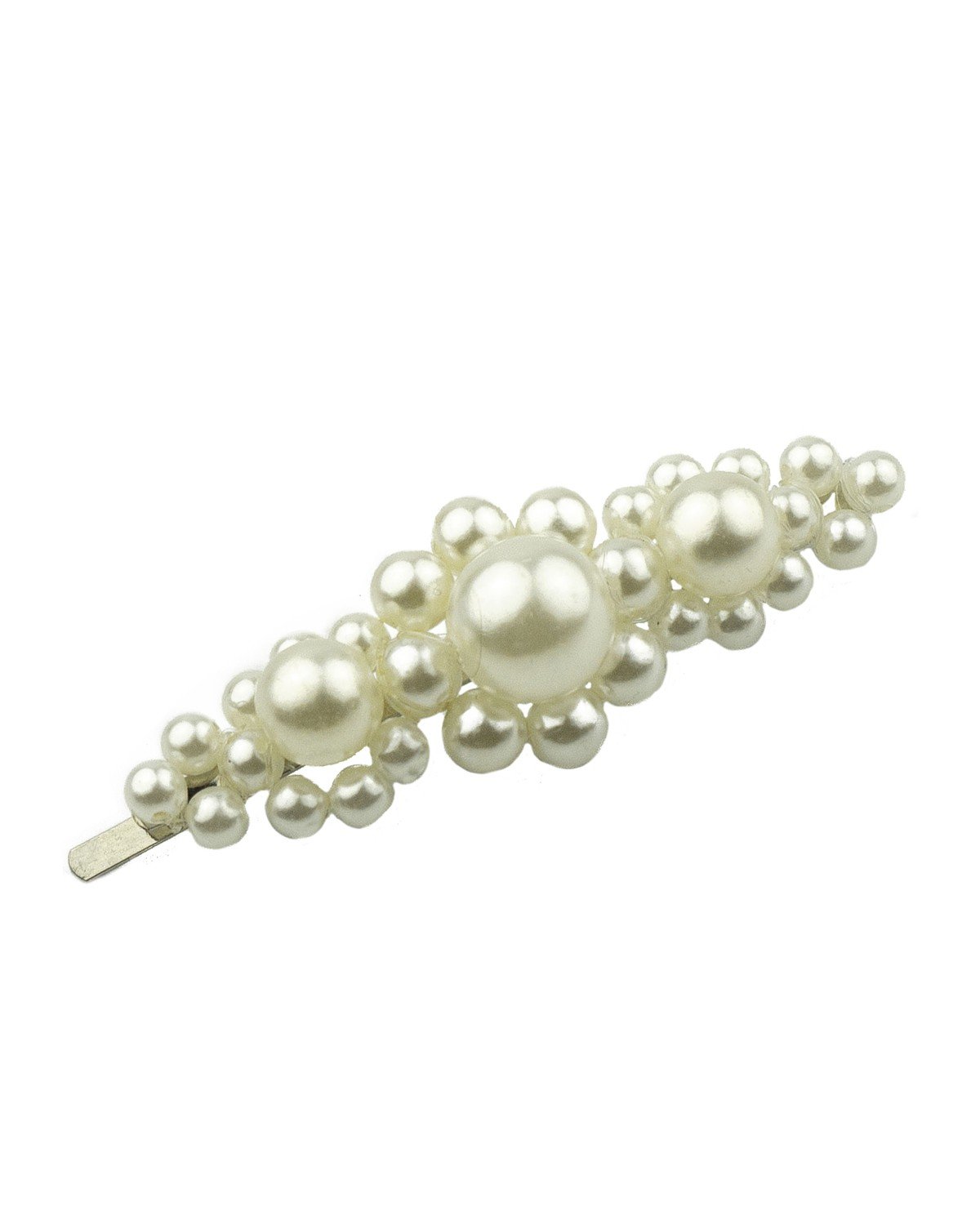 Floral pearl barrette