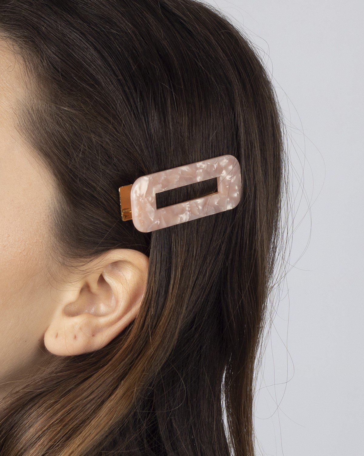 Square pink hair clip