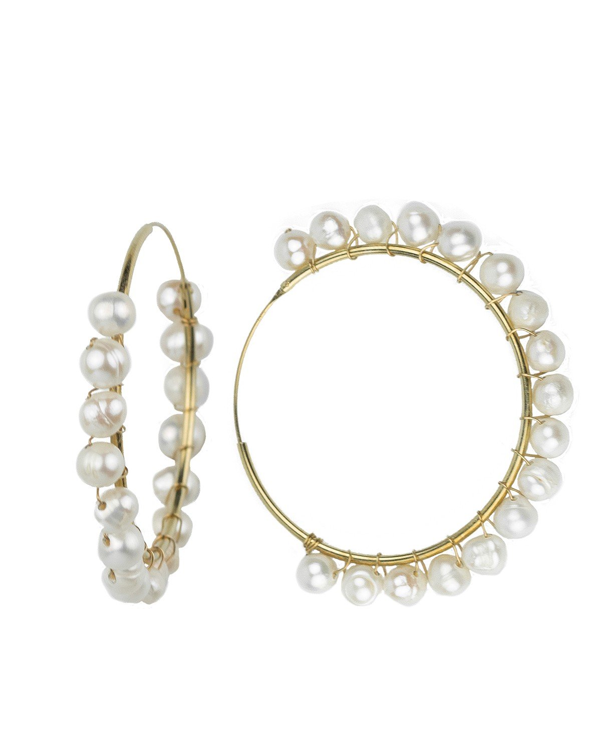 Pearl hoop gold