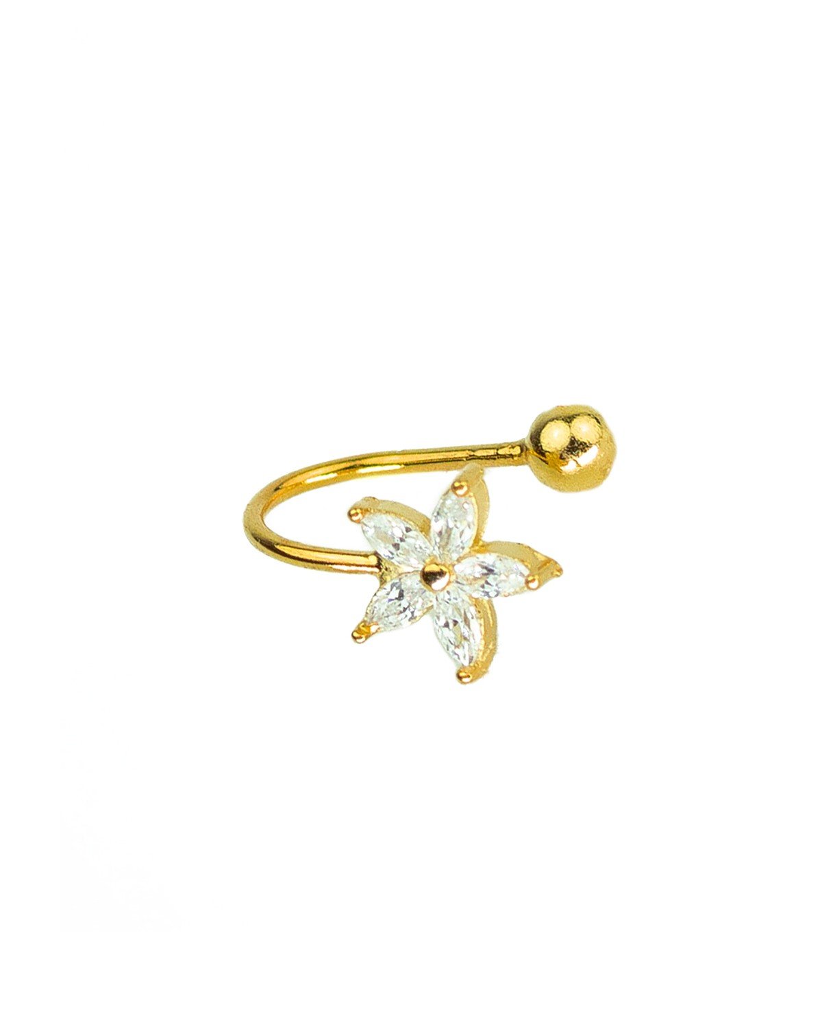 Flower ear cuff gold