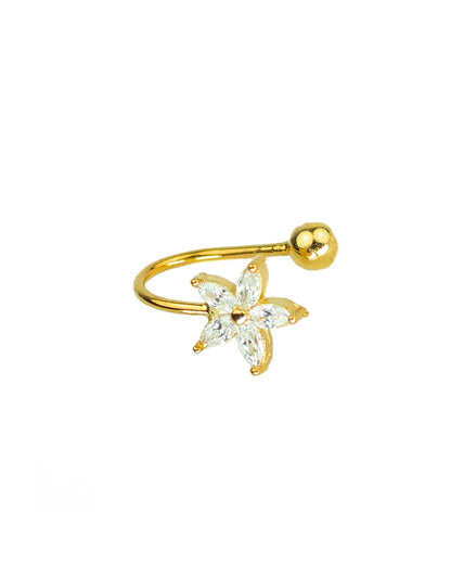 Flower ear cuff gold