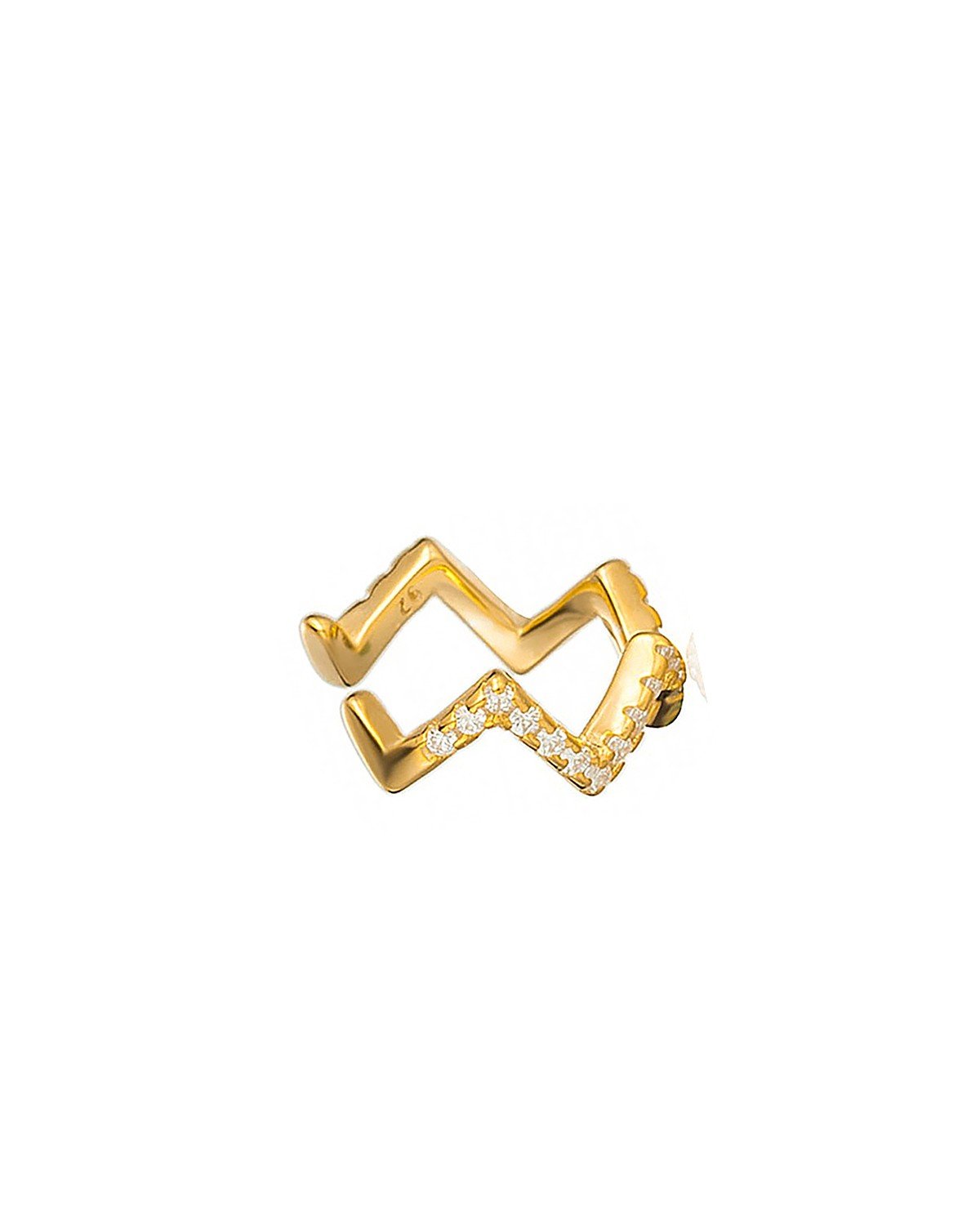 Zigzag ear cuff gold