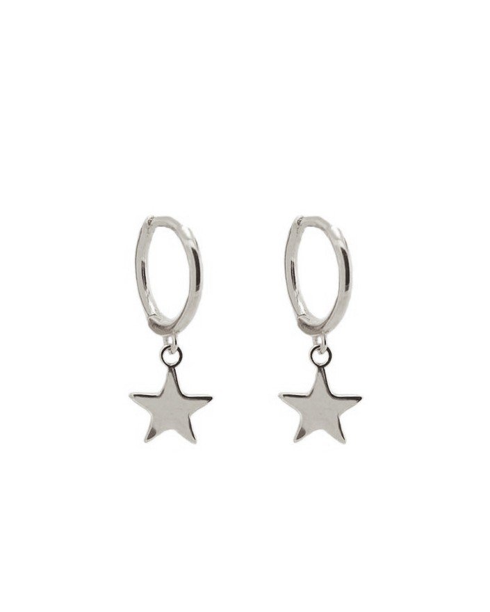 Star Hoops Silber