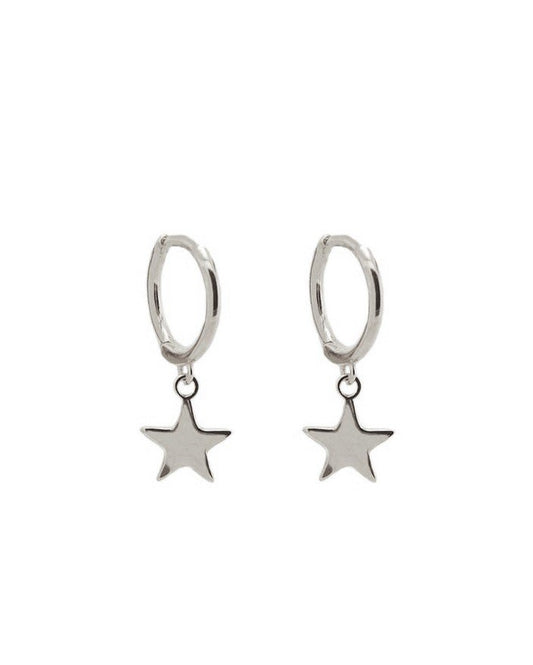 Star hoops silver