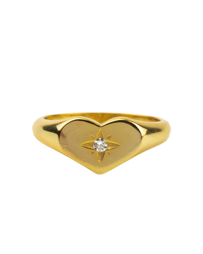 Heart signet gold