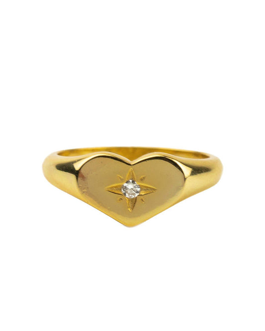 Heart signet gold