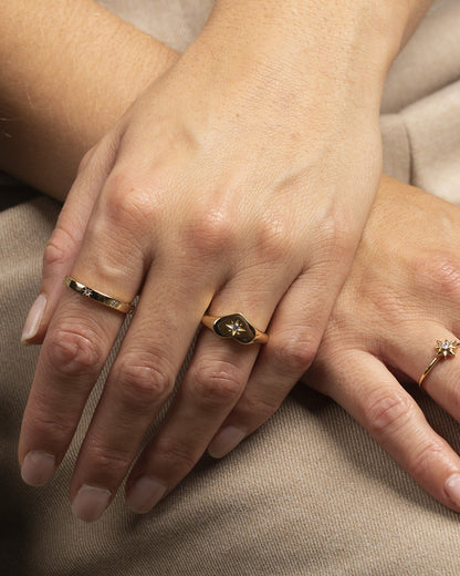 Star band cz gold