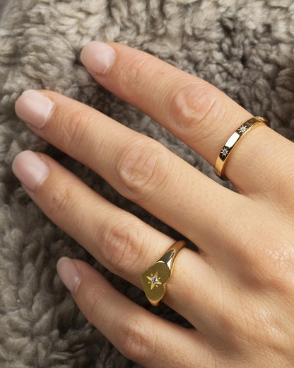 Star band cz gold