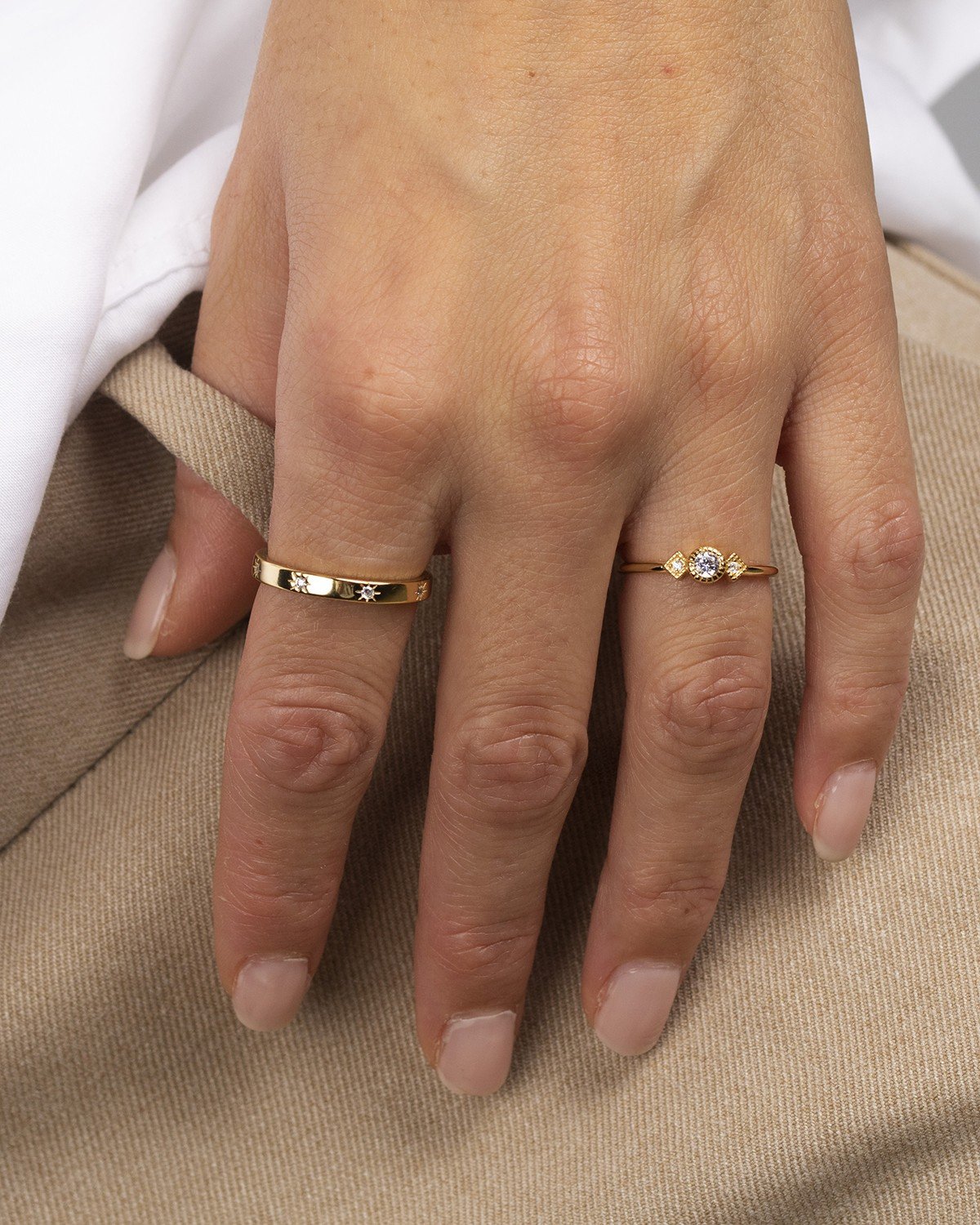 Star band cz gold