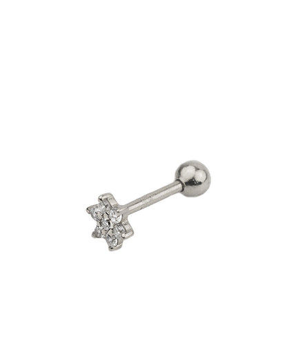 Flower piercing silver