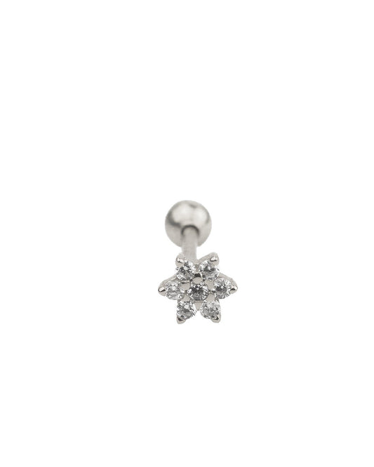 Flower piercing silver