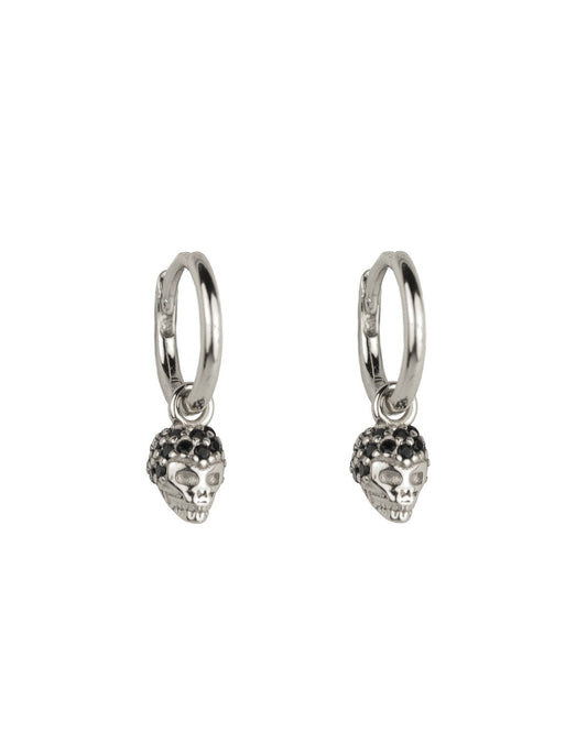 Skull hoops silver