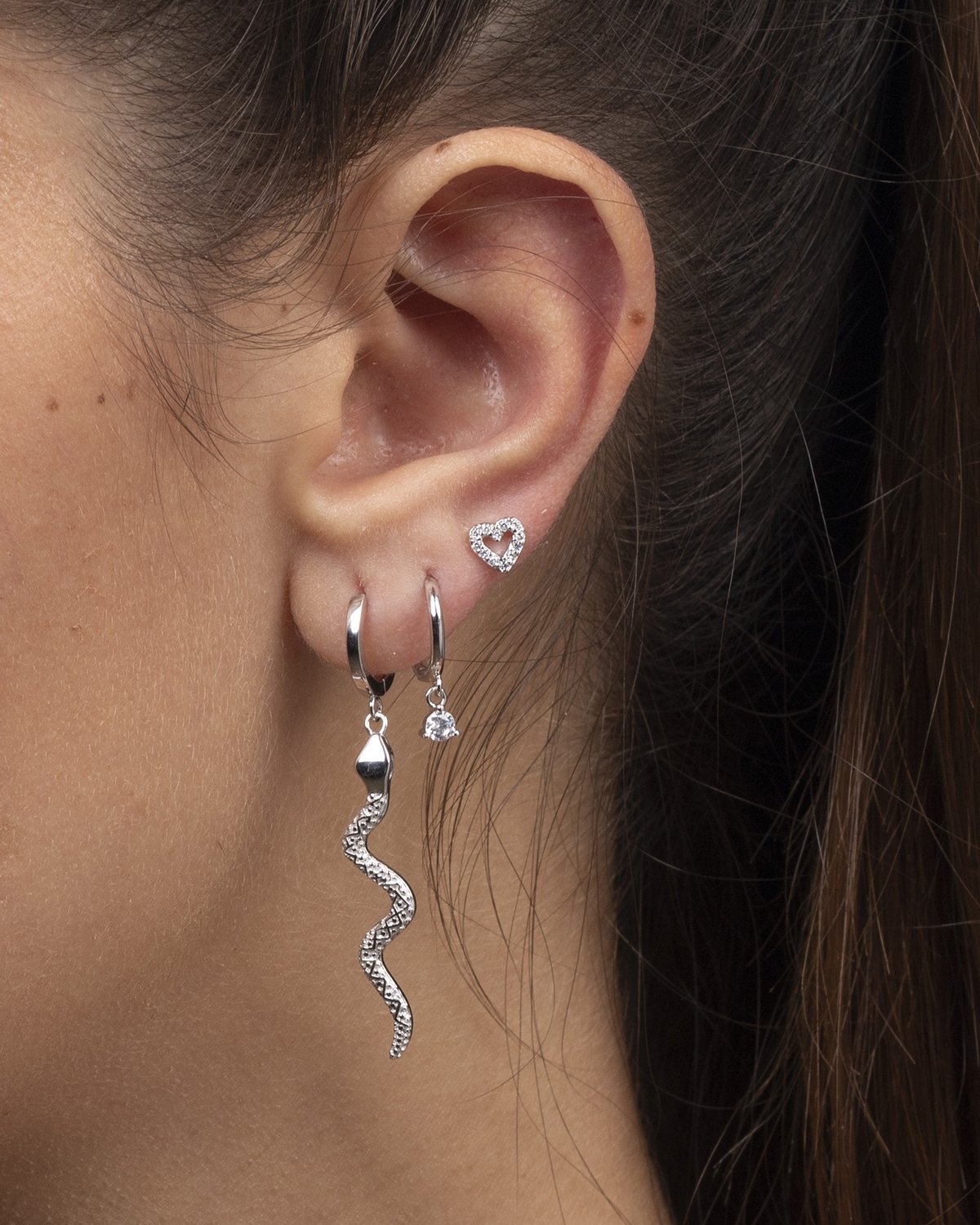 Snake hoops silver