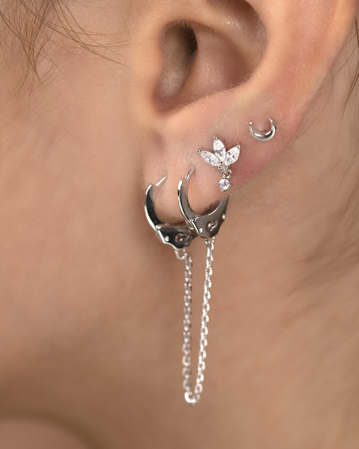 Moon piercing silver