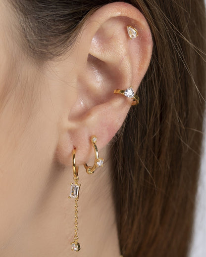 Tear ear cuff gold