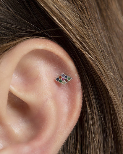 Rainbow piercing silver