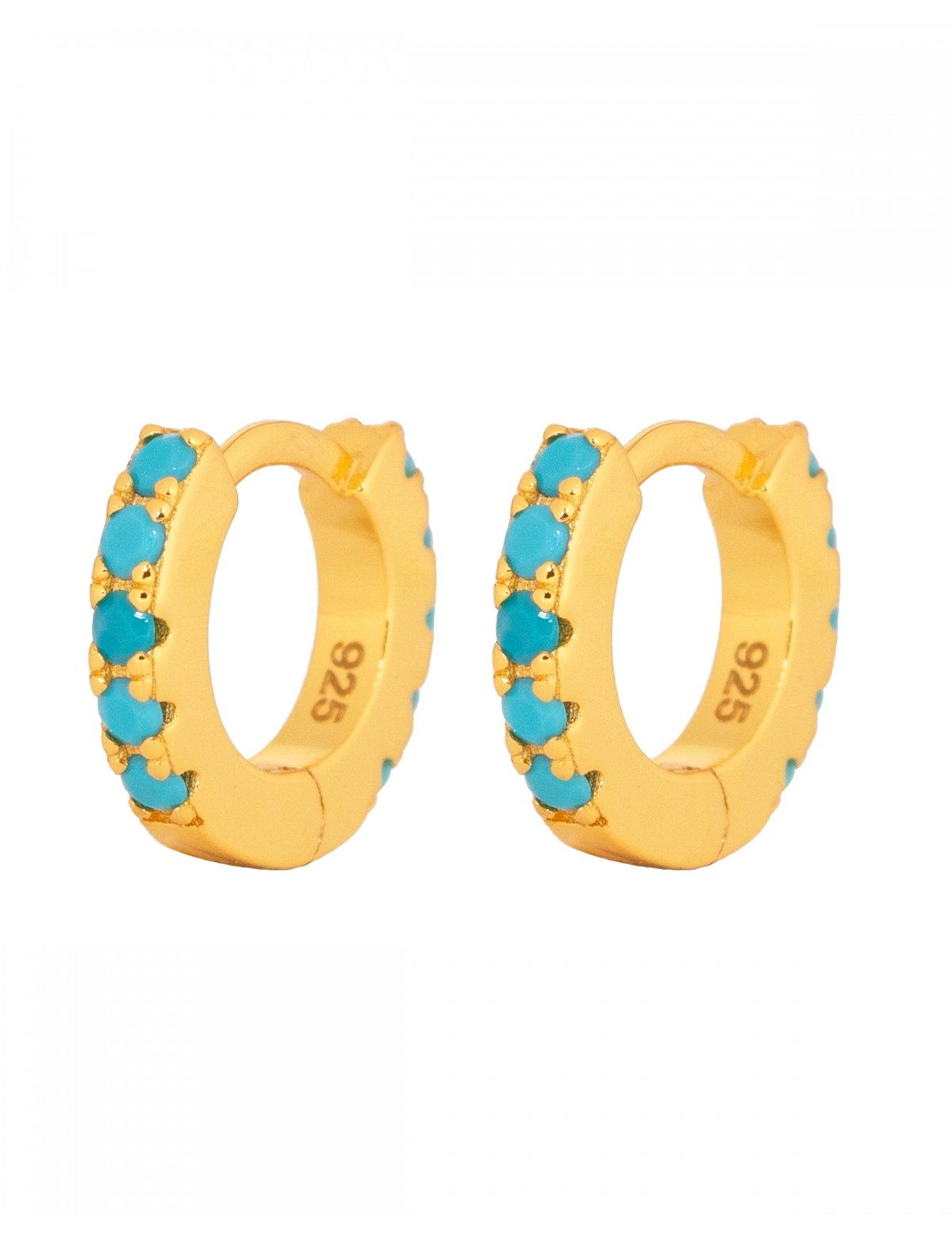 Turquoise hoops gold