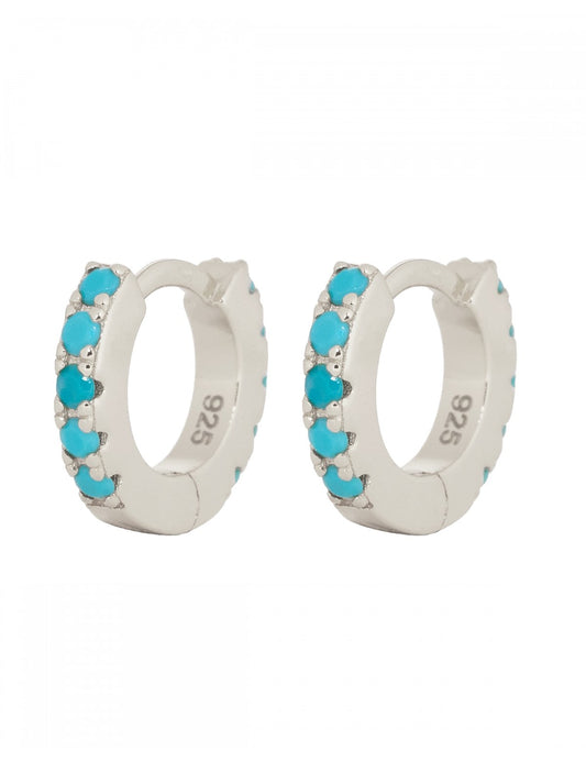 Turquoise hoops silver