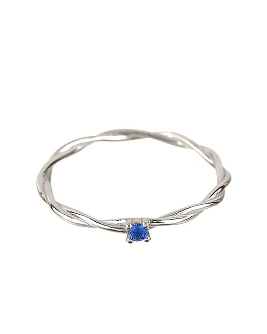 Blue solitaire silber