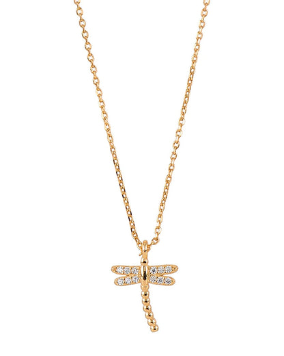 Dragonfly necklace gold