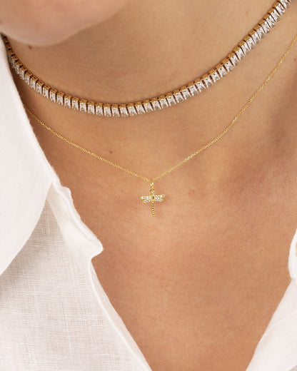 Dragonfly necklace gold