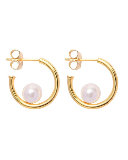 Hoop pearl gold