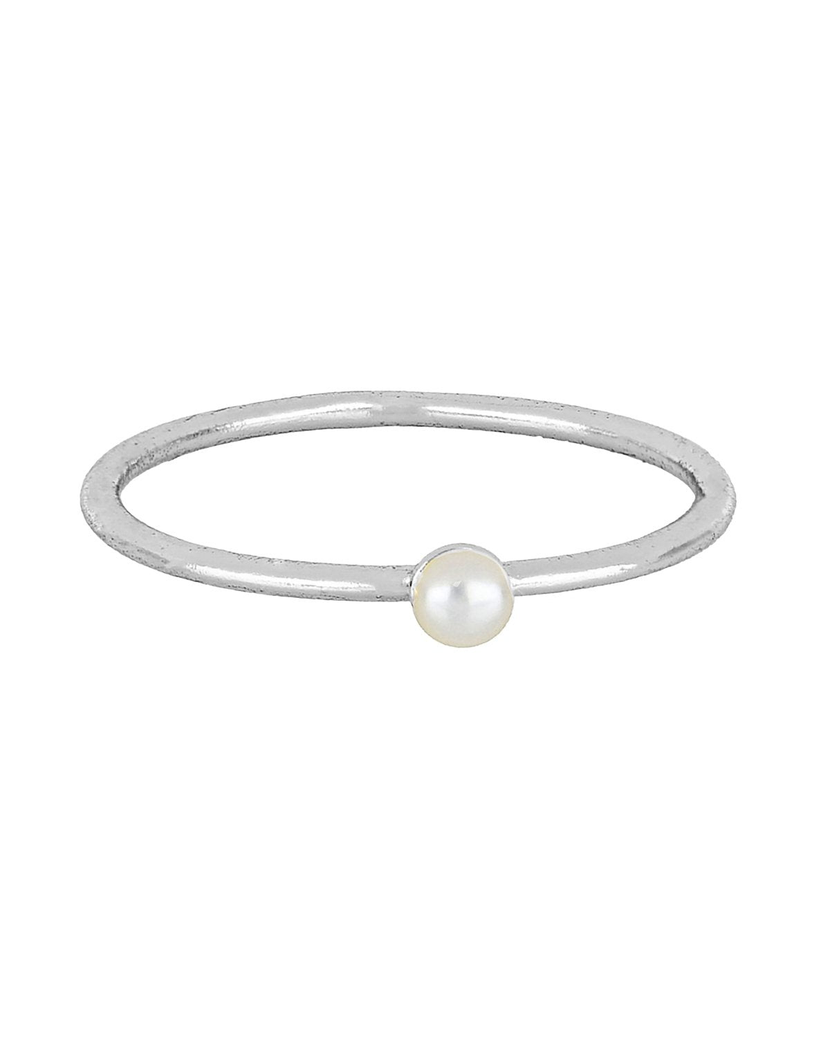 Pearl ring argent