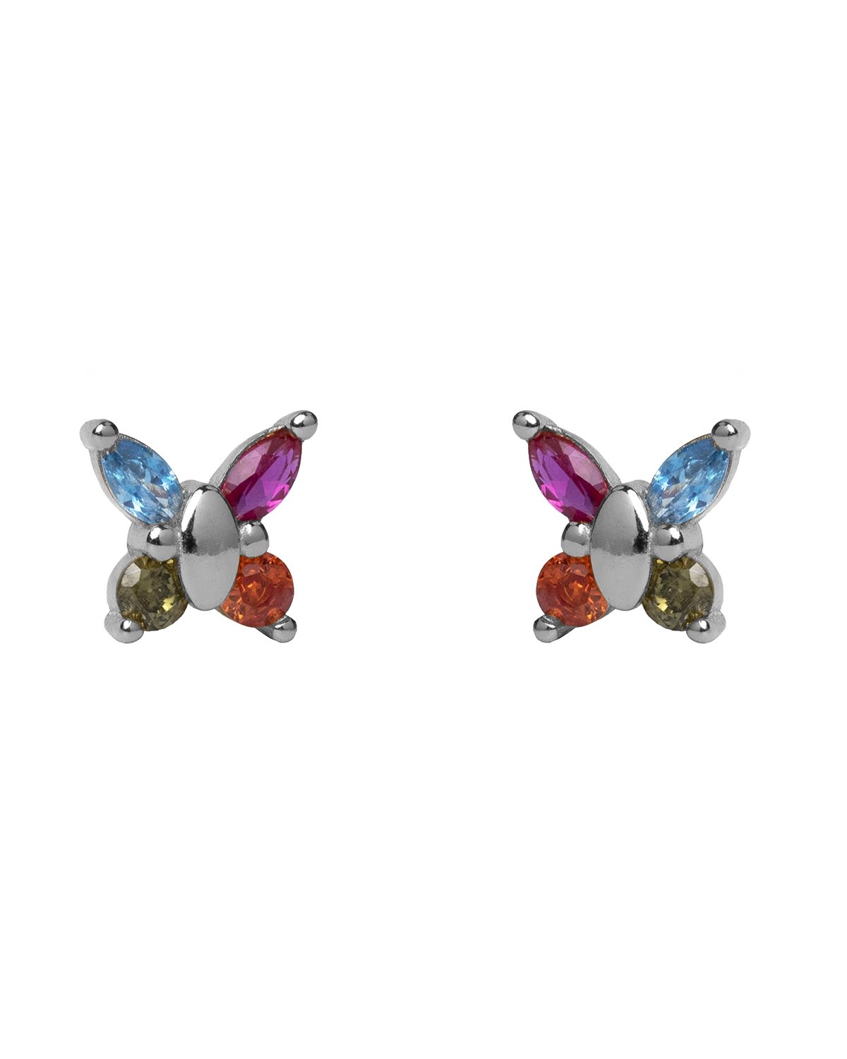 Multicolor butterfly silver