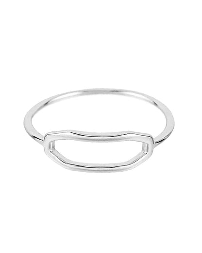 Polygon silver ring