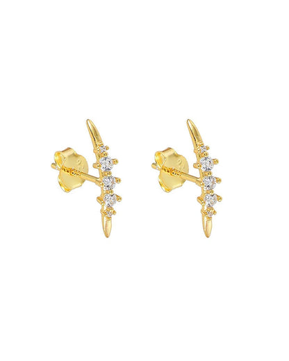 Cz cuff stud gold