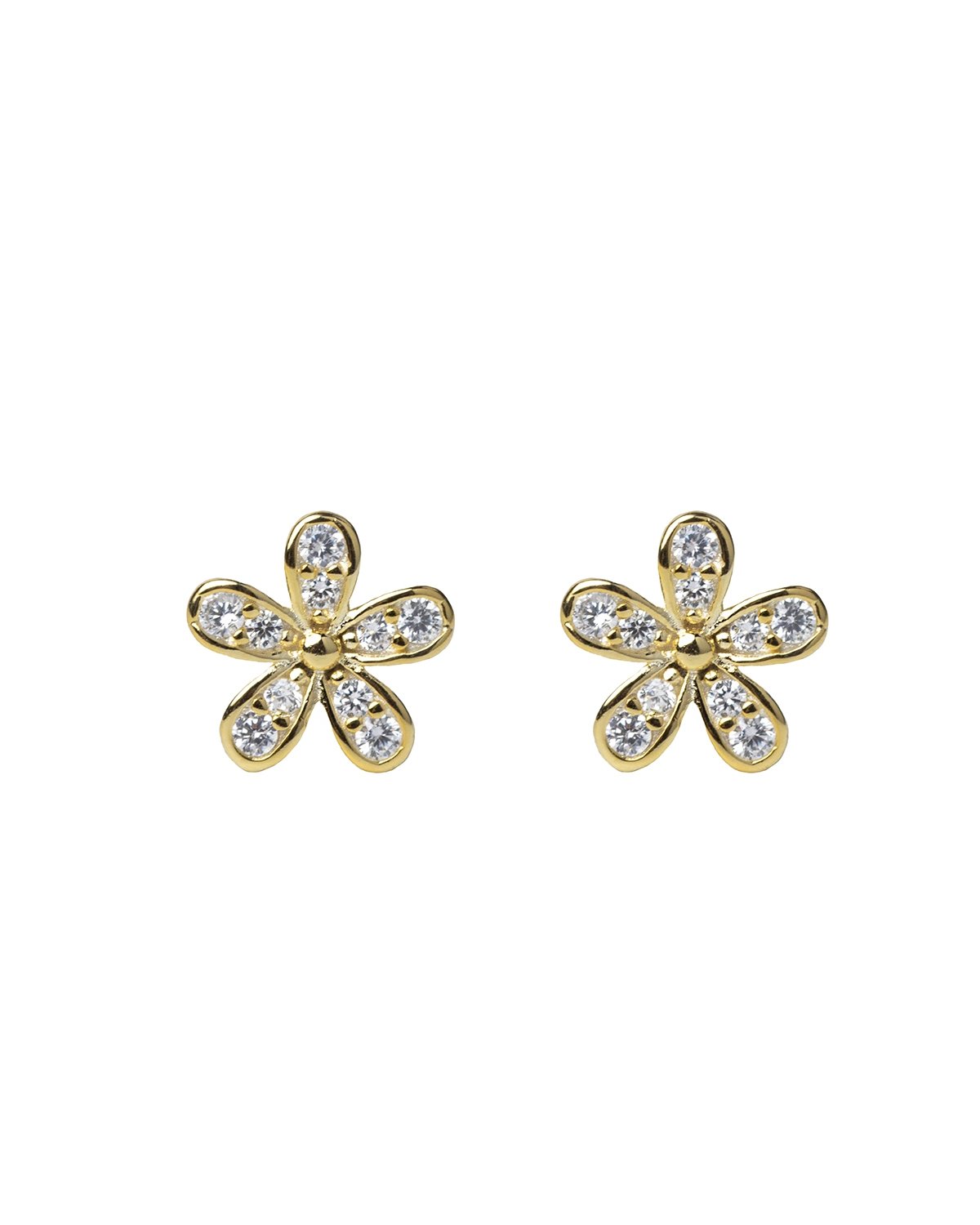 Flower gold studs