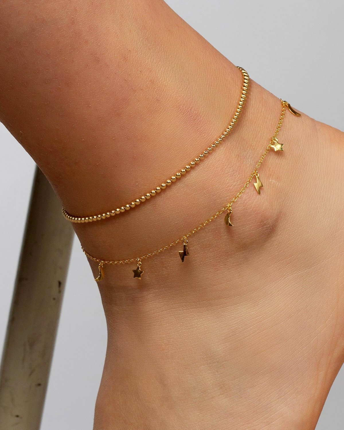 Bead anklet gold