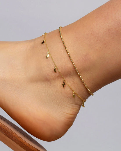 Bead anklet gold