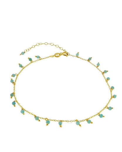 Amazonite anklet gold