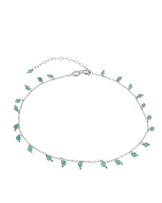 Amazonite anklet silver