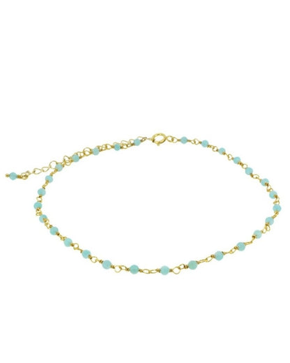 Turquoise anklet gold