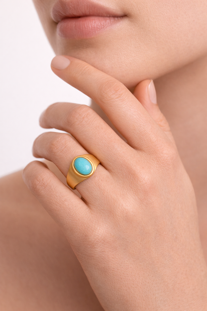 Amazonite Gold Ring