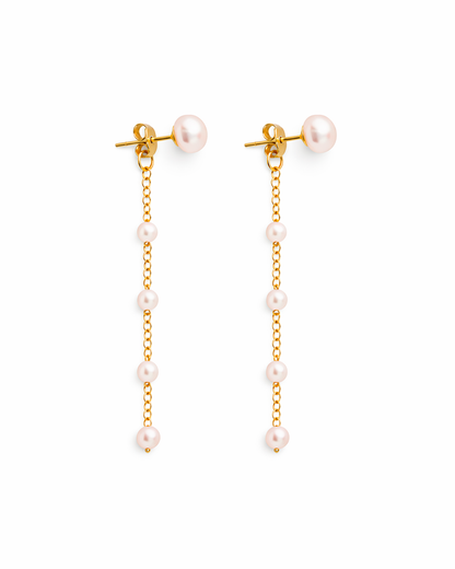 Dangle Pearl Ear Jacket Or