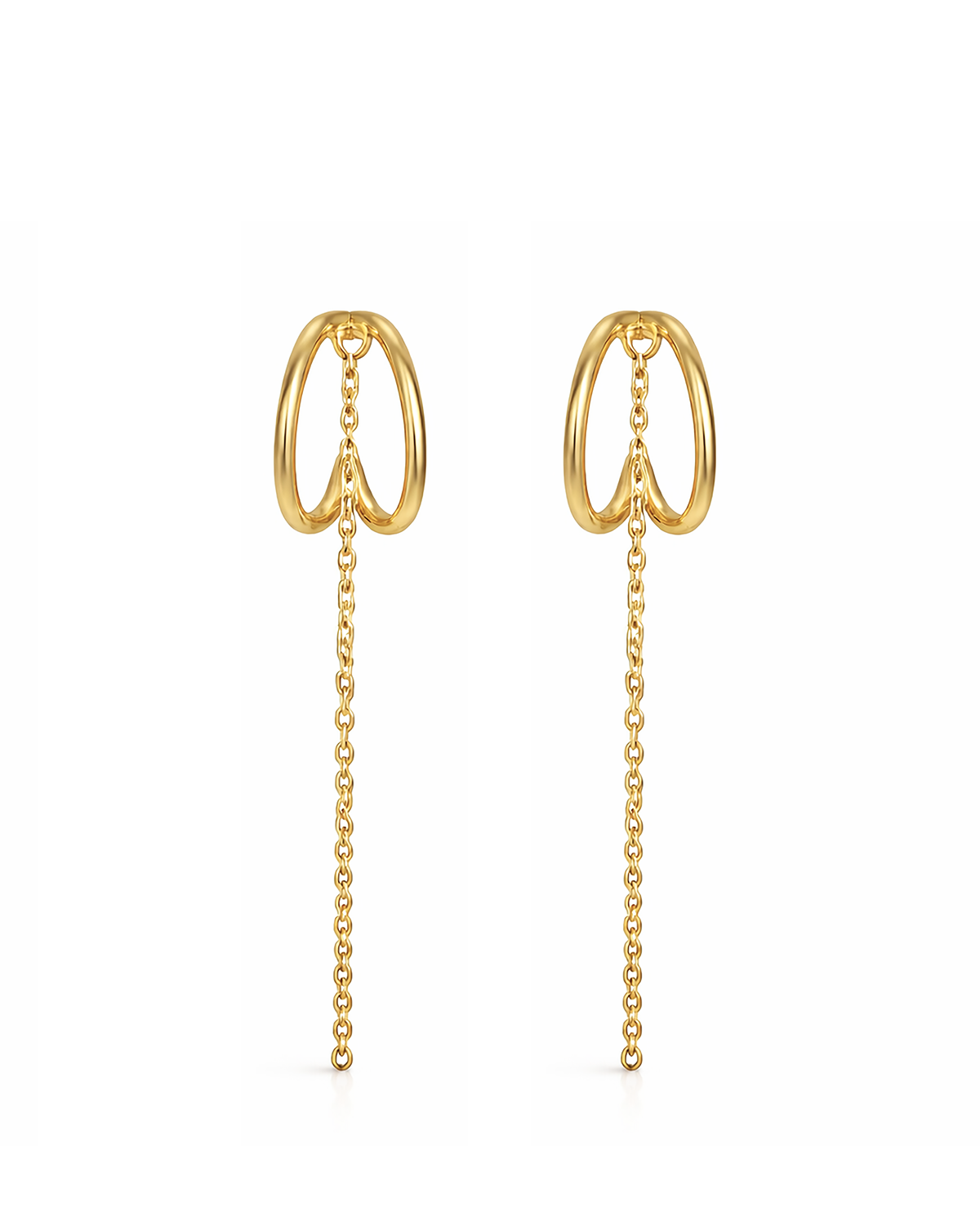 Double Chain Hoops Gold
