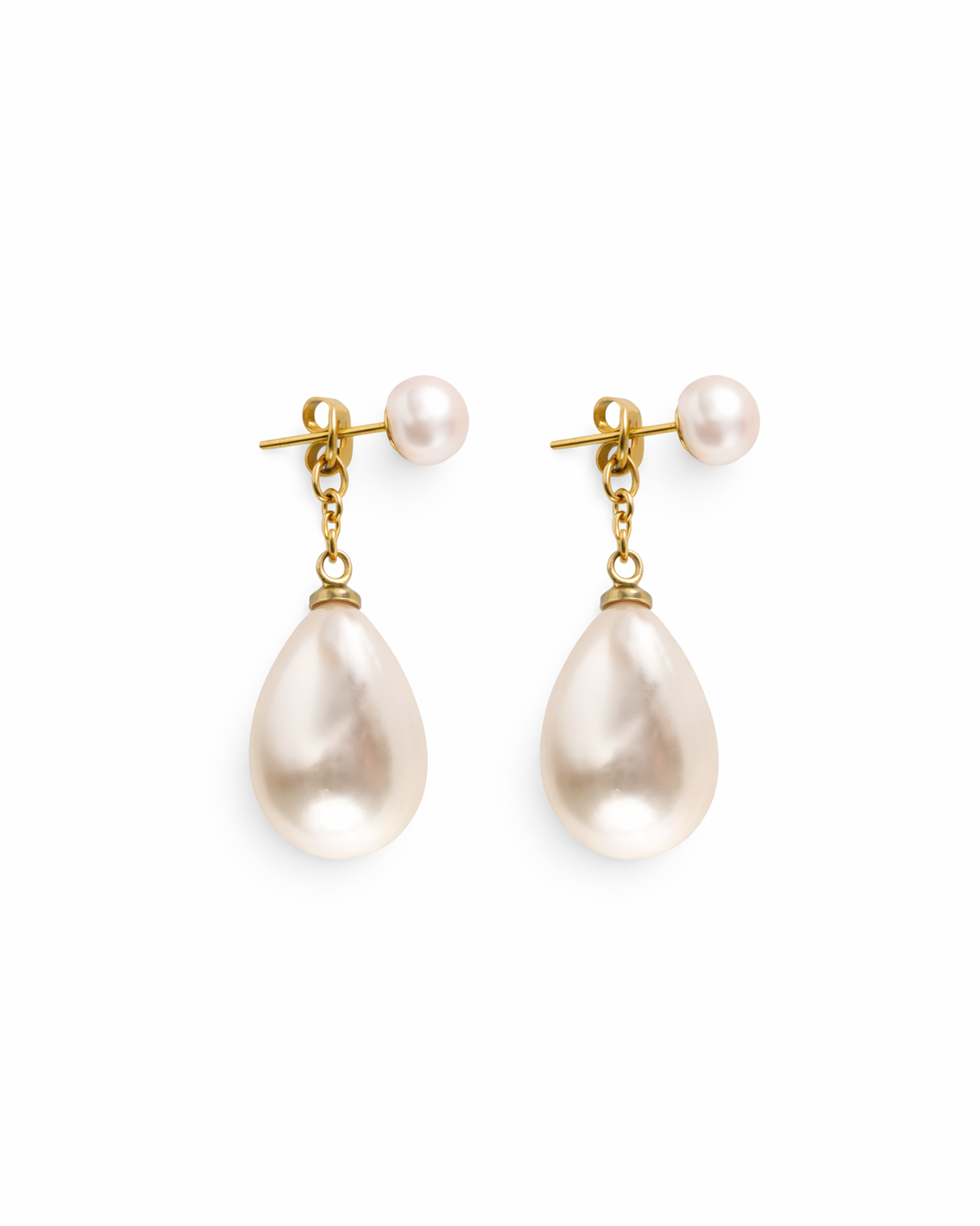 Drop Pearl Ear Jacket Gold